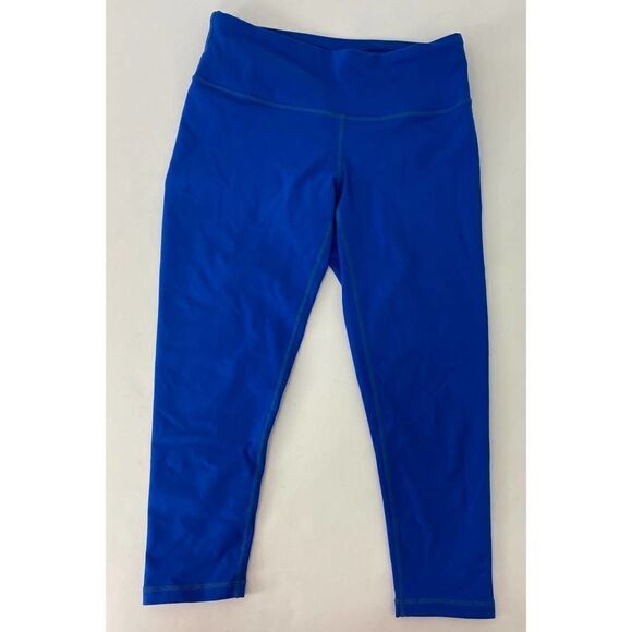 Prana Cropped Yoga Leggings Blue Hidden Key Pocket - Women's Size Small - Picture 2 of 8